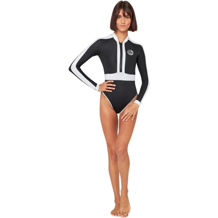 2024 Rip Curl Mujer Rip Curl X Victoria Vergara G-Bomb Front Zip 2mm Traje De Primavera Neopreno 13EWSP - Black / White